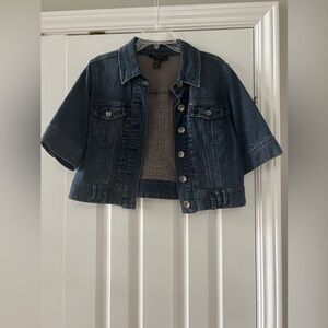 Style and Co - crop denim short sleeve jacket